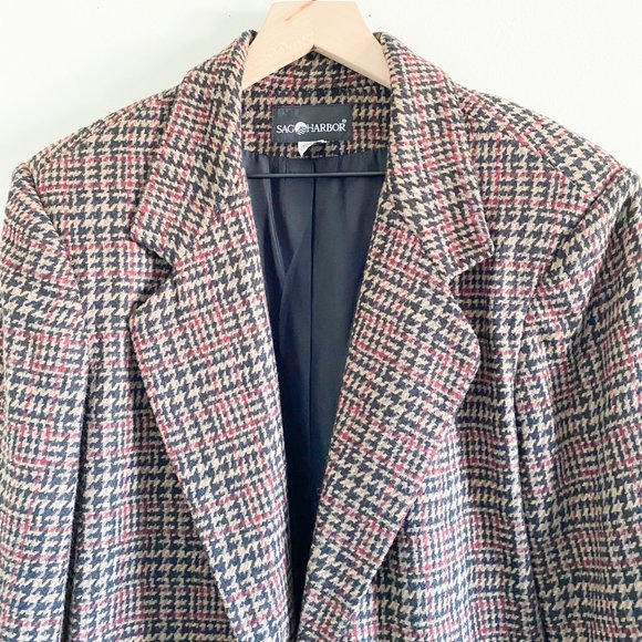 Sag Harbor Brown Wool Houndstooth Blazer - Picture 2 of 8